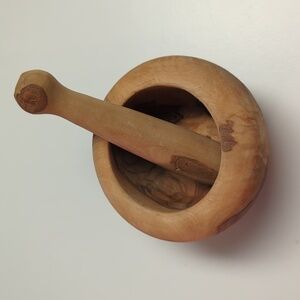 Wood Mortar and Pestle